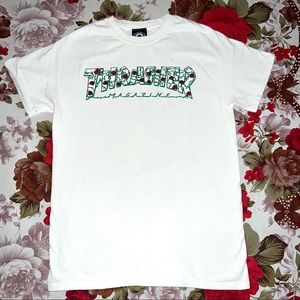THRASHER MAGAZINE White Roses T-Shirt, Size: Small